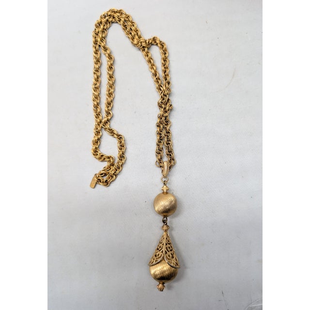 Vintage Signed Monet Book Piece Goldtone Pendant Necklace, 1961 For Sale - Image 9 of 10