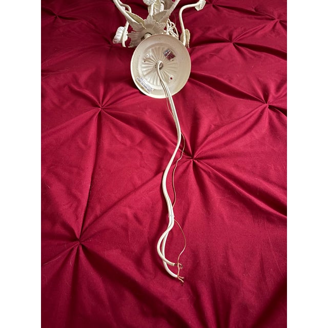 Off-white Vintage Wendy Bellissimo Teaberry 4 Light Shabby Chic Chandelier For Sale - Image 8 of 11