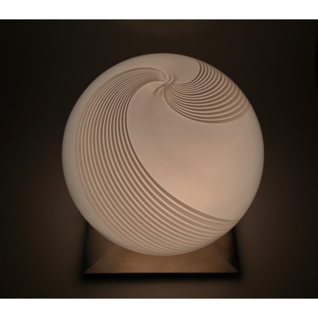 Mid-Century Murano Table Lamp with Steel Base attributed to Lamperti, Italy, 1970s For Sale - Image 14 of 18