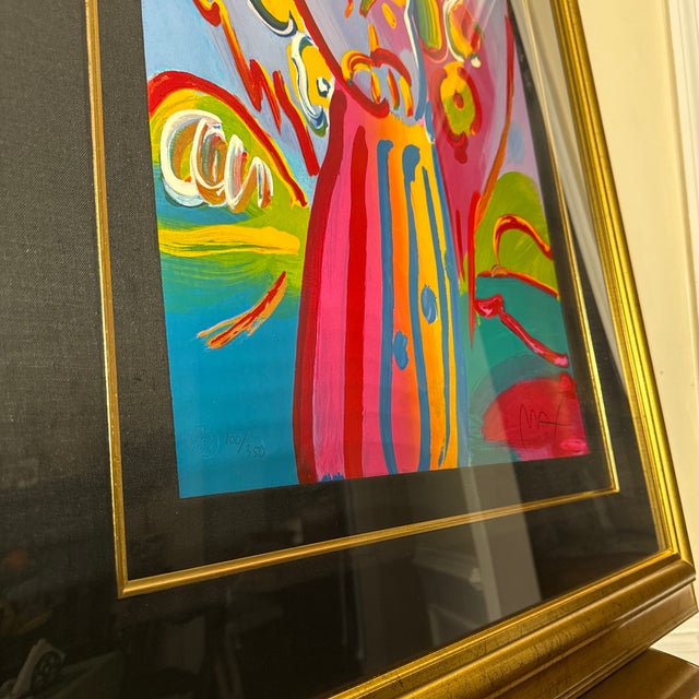 Early 21st Century Peter Max "Angel With Heart" Serigraph Numbered and Signed For Sale - Image 5 of 11