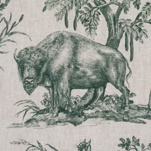 2020s SAMPLE - Schumacher Western Toile Fabric In Forest For Sale - Image 5 of 6