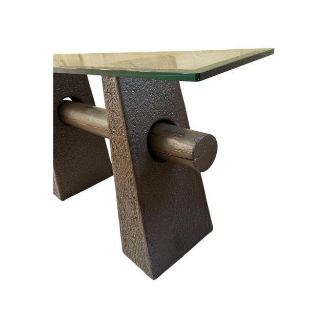 Glass 1970-80's Post Modern Sculptural Console Table For Sale - Image 7 of 10