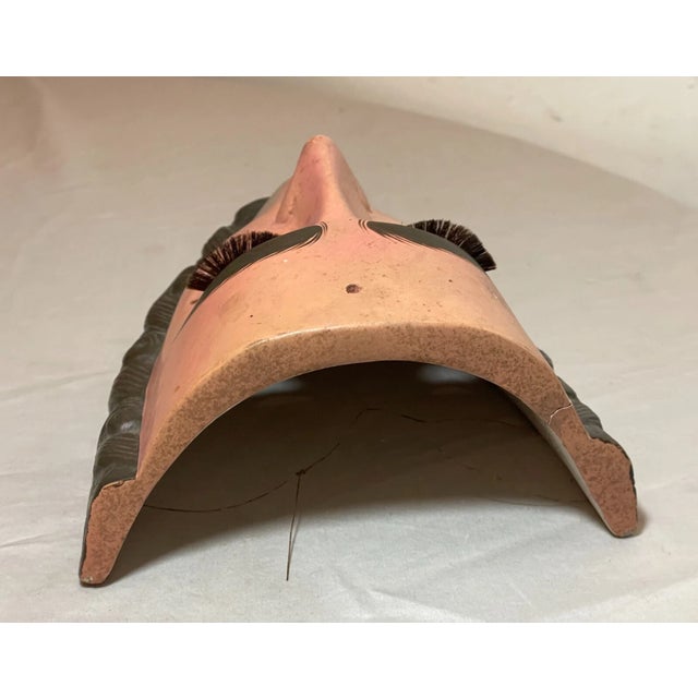 Brown Vintage Parachicos Mask Hand Carved Wood Mexican Folk Art Chiapas Glass Eye For Sale - Image 8 of 13