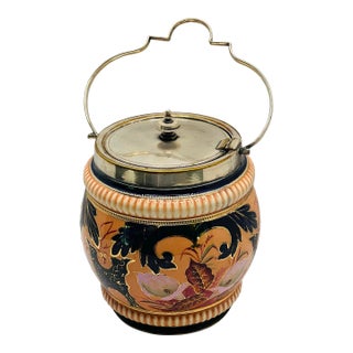 Antique Silver Plate Staffordshire Imari Jack in the Pulpit Lidded Biscuit Box For Sale
