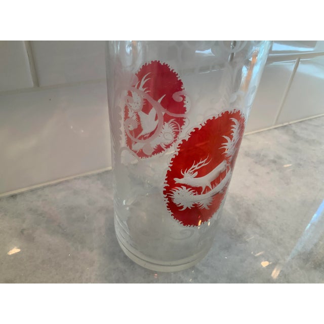 Late 19th Century Antique Bohemian Glass Decanter Bottle For Sale - Image 5 of 8