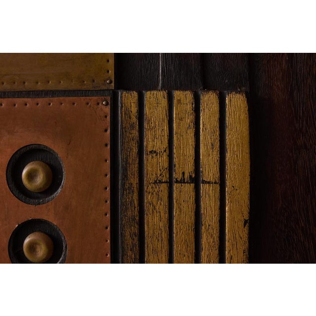 Nerone Ceccarelli, Large Abstract Sculpture: SC3, 1983, Brass, Copper & Wood For Sale - Image 12 of 16