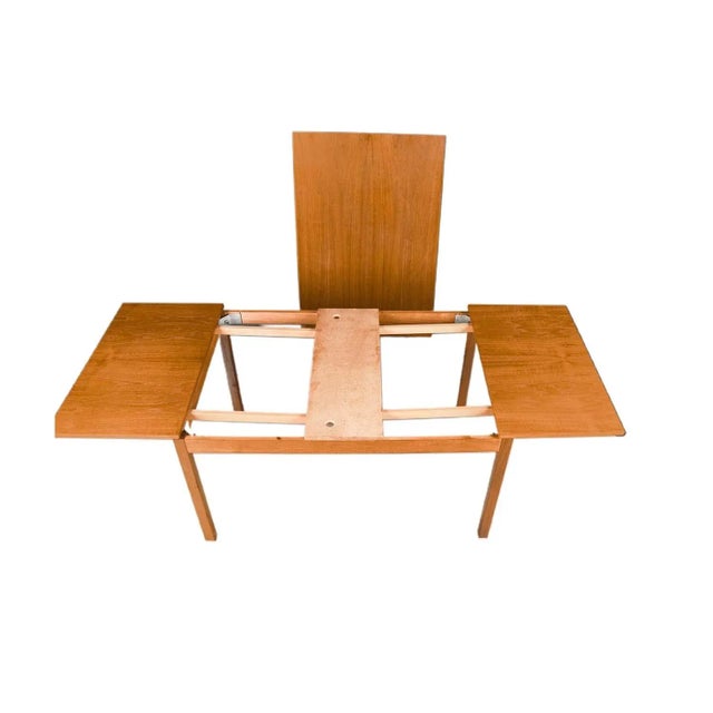 1960s Danish Modern Teak Extendable Dining Table For Sale - Image 4 of 12