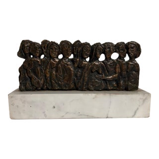 Frank Kleinholz, Bronze Sculpture Marble Base Wpa Artist Nyc Frank Kleinholz American Modernist For Sale