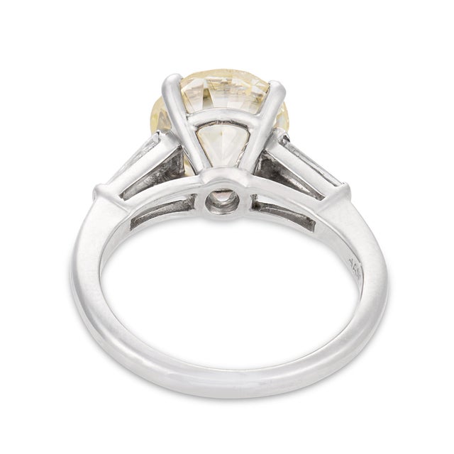 1950s Mid Century Gia 2.56 Carat Old European Cut Diamond Platinum Engagement Ring, Size 3.5 For Sale In Los Angeles - Image 6 of 8