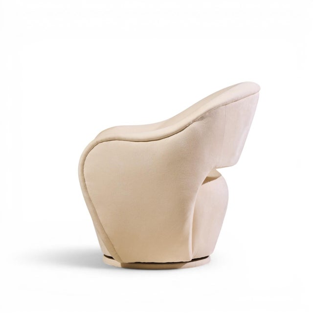 Textile Vladimir Kagan for Directional Model 100a Mid Century Swivel Lounge Chairs - Pair For Sale - Image 7 of 13