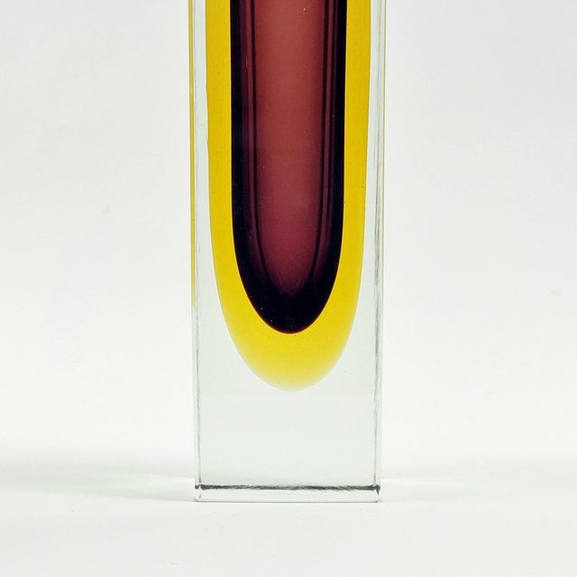 Mid-Century Modern Large Mid-Century Modern Sommerso Murano Glass Vase by Flavio Poli for Alessandro Mandruzzato, Italy, 1970s For Sale - Image 3 of 7