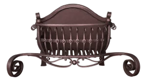 Wrought Bow-Fronted Fireplace Fire Basket, 1850