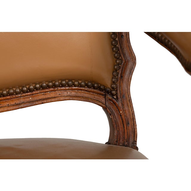 French Louis XV Period Carved Arm Chair Fauteuil, Circa Late 18th Century For Sale - Image 12 of 18