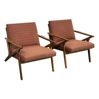 Crate & Barrel Cavett Armchairs, Pair For Sale