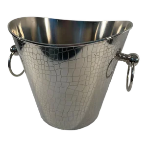 Vintage Stainless Champagne Ice Bucket With Ring Handles