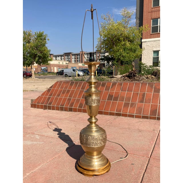 James Mont Mid 20th Century Majestic Marbro Japanese Brass Table Lamp in James Mont For Sale - Image 4 of 13
