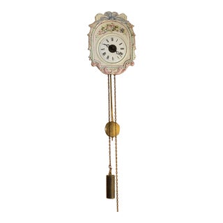 19th Century German Black Forest Jockele Porcelain Wall Clock For Sale