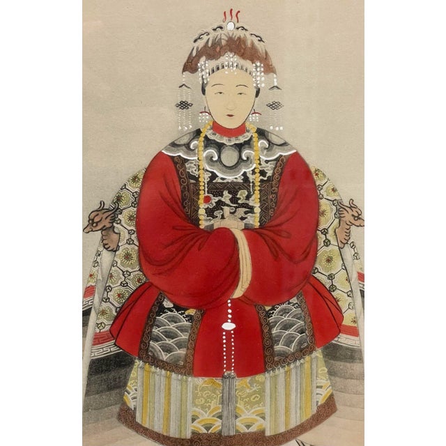 Chinese Export, Ink & Graphite, Vintage Chinese Wall Decorations, Bamboo, 1930s For Sale - Image 4 of 12