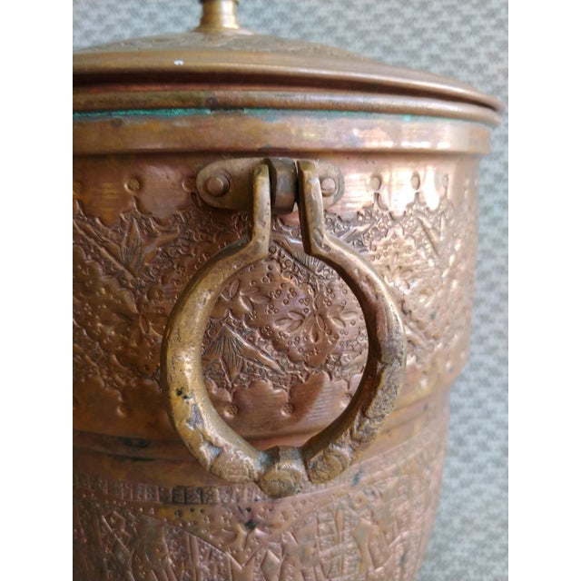 1940s Moroccan Hammered Copper Ice Bucket With Lid Chairish