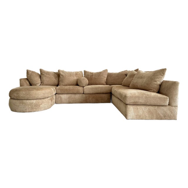 Vintage Kreiss Boucle Chenille Sectional Sofa For Sale