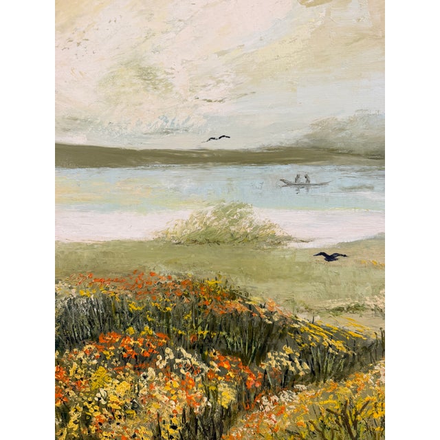 A beautifully atmospheric original landscape painting by listed English-American artist Constance Sullivan (born 1915), an...