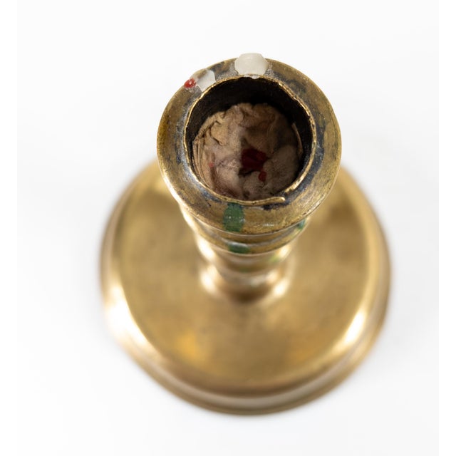 17th Century Spanish Baroque Dome Top Brass Bronze Candlestick For Sale - Image 9 of 11