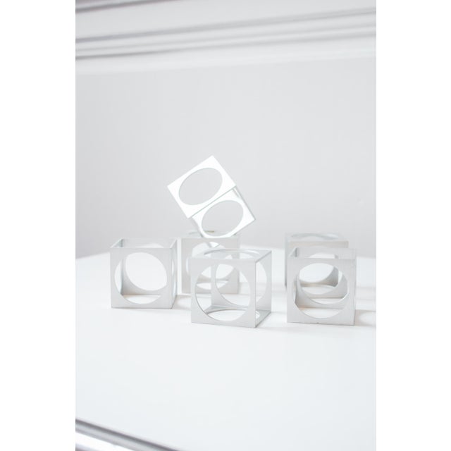 Vintage Aluminum Napkin Rings or Egg Cups attributed to Pierre Vandel for Pierre Cardin, 1970s, Set of 6 For Sale - Image 6 of 10