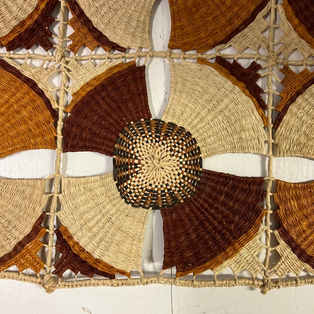Mid-Century Modern Handwoven Geometric Fiber Art- Unframed For Sale - Image 3 of 6
