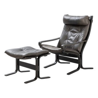 Set of Vintage Siesta Chair with Ottoman by Ingmar Relling for Westnofa, 1960s For Sale
