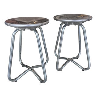 Aluminium Stools by Terance Conran for the Conran Shop, 1990, Set of 2 For Sale