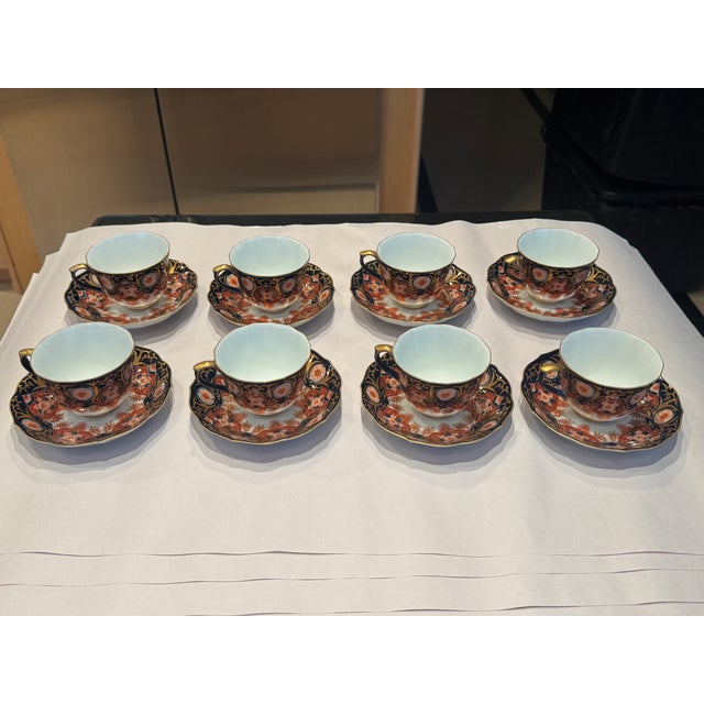 1990s Japanese Imari Ware From Arita Cups and Saucers - 16pcs For Sale - Image 10 of 10