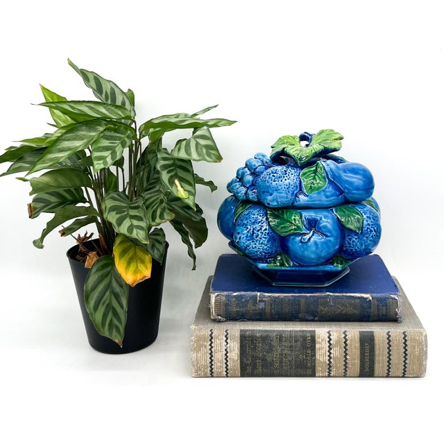 Striking vintage ceramic sculpture by Inarco, part of the desirable Blue Mood line. This sculptural lidded box features a...