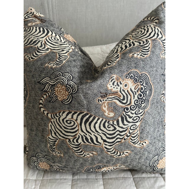 Clarence House Pair of Clarence House Tibet Tiger Pilllows For Sale - Image 4 of 7
