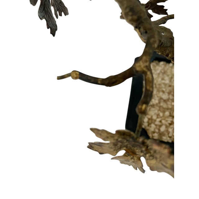 Metal Rare Bovano Maple Bonsai Tree Perry Marshall Signed Bronze Gilt For Sale - Image 7 of 8