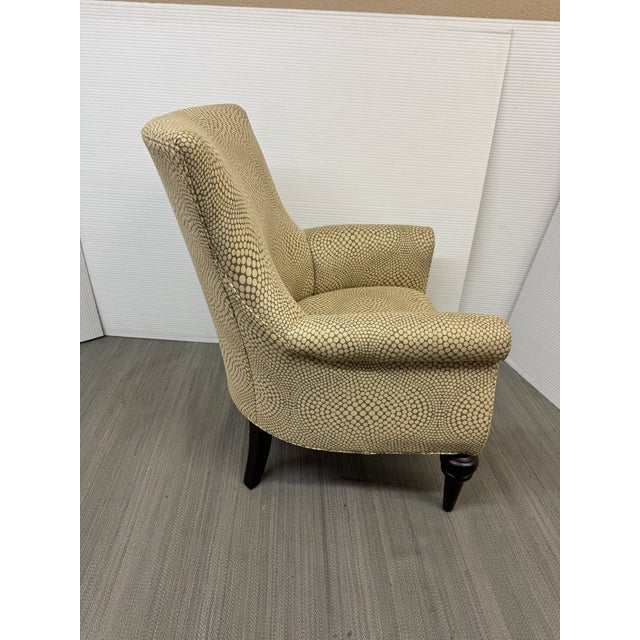 Contemporary Wingback Chair With Spiral Pattern For Sale In San Francisco - Image 6 of 12
