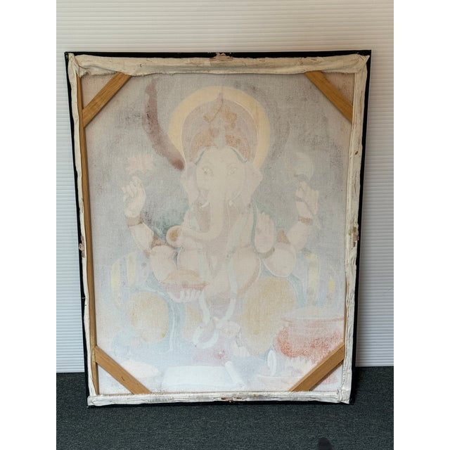 Ganesha Original Oil Painting on Canvas For Sale - Image 12 of 12