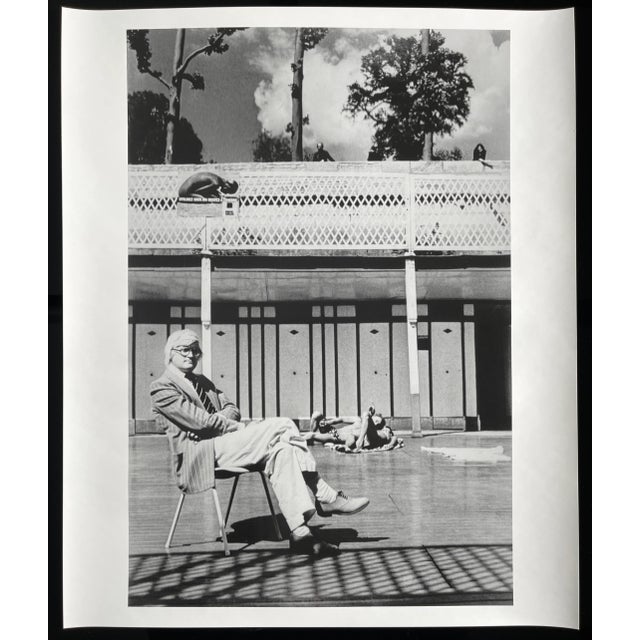 "David Hockney, Piscine Royale, Paris 1975" 20x24 Vintage Silver Gelatin Print by Helmut Newton. David Hockney, famous...