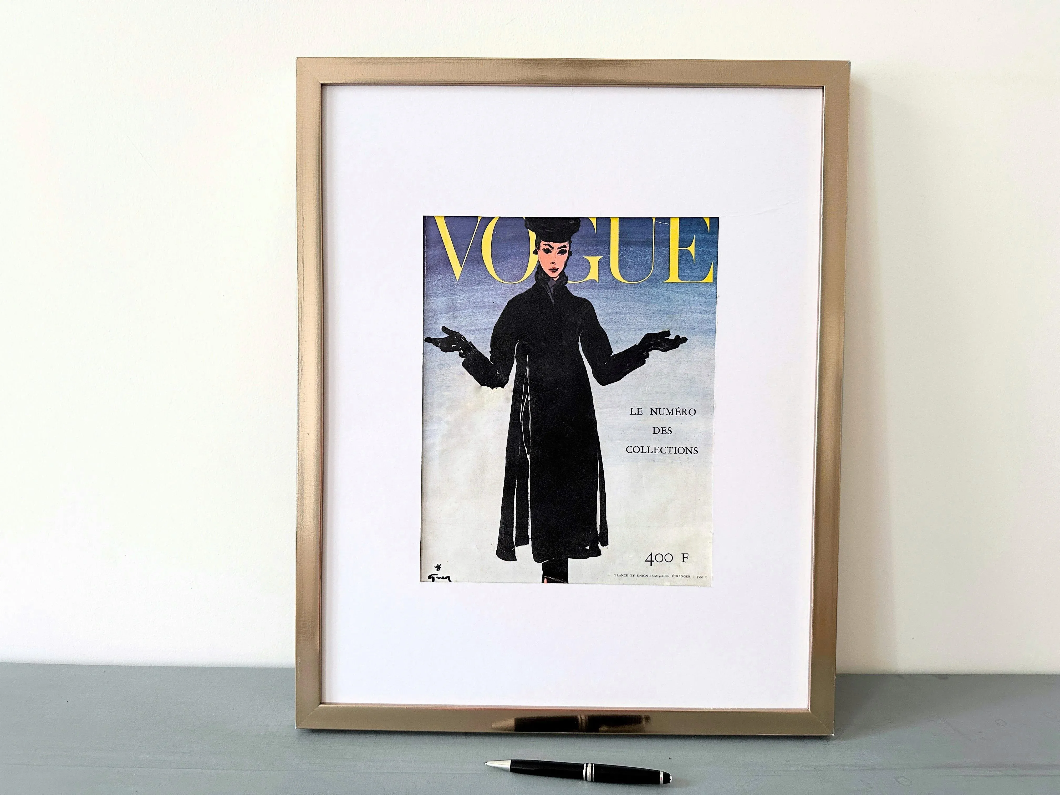 1955 Authentic Vintage Vogue Paris Cover Dated September 1955 by