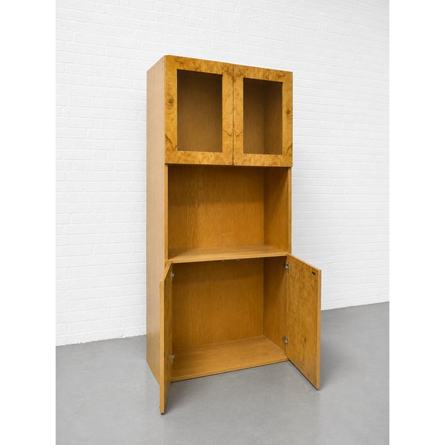 Mid Century Modern Burl Wood Bar Cabinet | Vintage Display Cabinet | Liquor Cabinet, C. 1970’s For Sale - Image 4 of 13