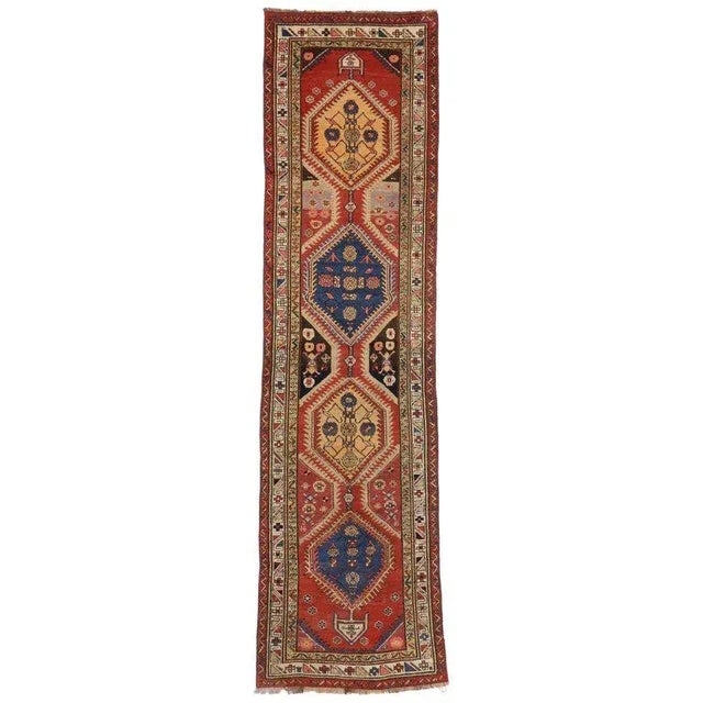Terra Cotta Antique Caucasian Tribal Rug Runner - 3′1 × 11′8 For Sale - Image 8 of 8