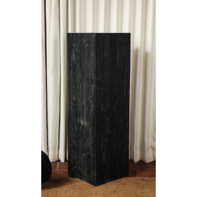Vintage 20th Century Blackened Oak Pedestal For Sale - Image 9 of 14