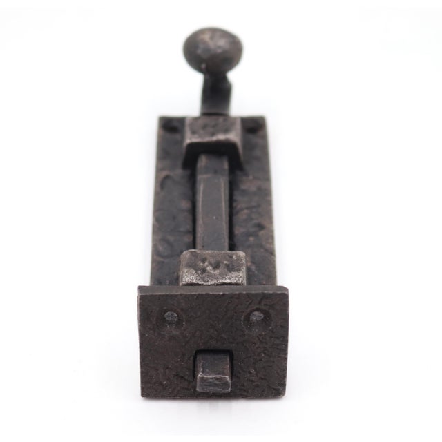 Arts & Crafts Cast Iron Slide Door Bolt Latch For Sale - Image 4 of 6