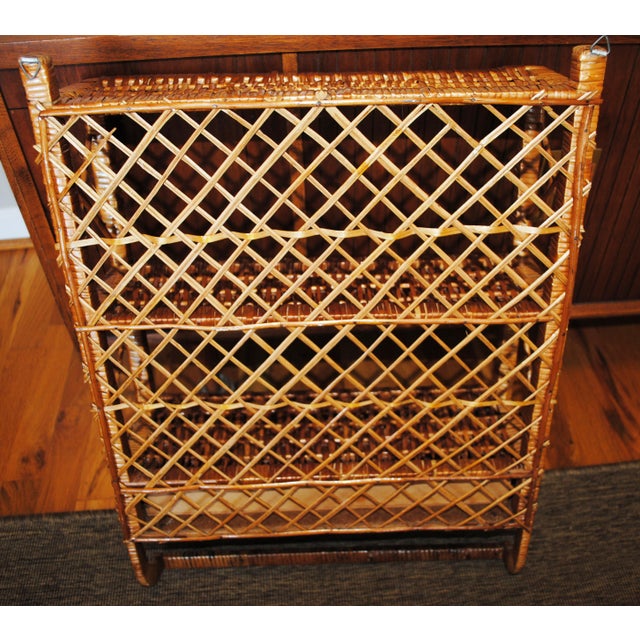 Vintage Natural Wicker Hanging Wall Shelf With Drawer Chairish