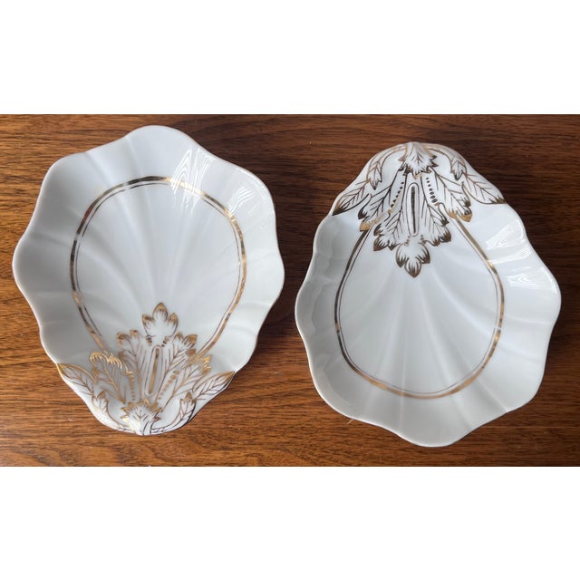 Ceramic French Porcelain Shell-Form Relish/Soap Dishes-a Pair For Sale - Image 7 of 9