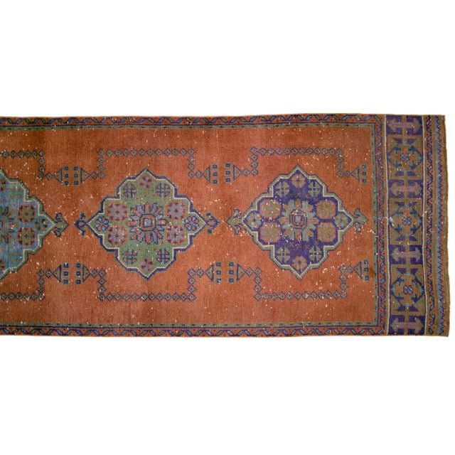 Hand-Knotted Turkish Oushak Runner Rug Hallway Decor - 2'11" X 11'8" For Sale - Image 9 of 12