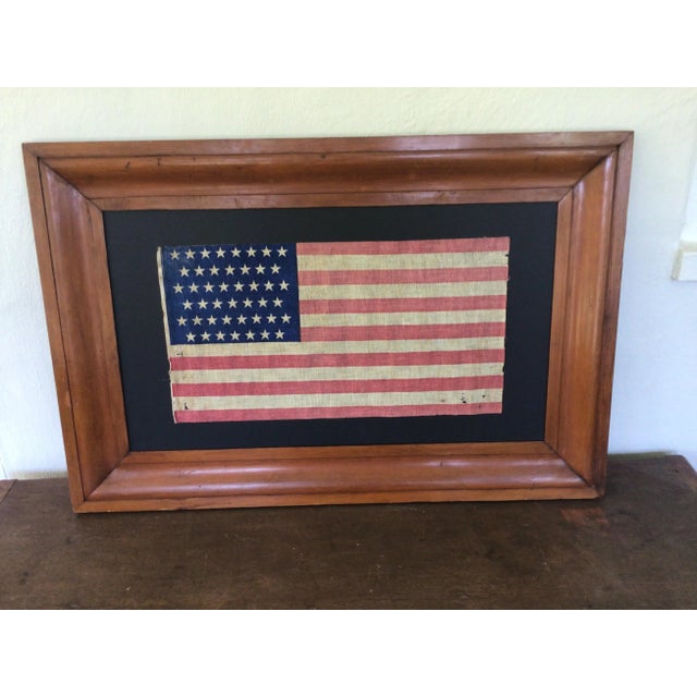 Antique rare 45 Star American Flag 1896- 1907 for the admission of Utah. This flag is a rare one having the staggered star...