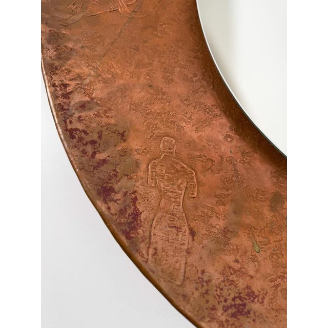 Mid-Century Modern Italian Sculptural Copper Mirror by Angelo Bragali, 1950s For Sale - Image 9 of 18
