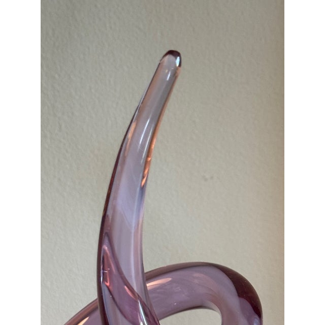 Glass 1980's Italian Murano Sculpture Signed by Renato Anatrà 'Love Knot' For Sale - Image 7 of 9