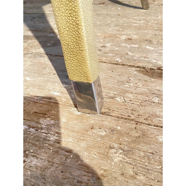 Writing Desk in Faux Shagreen With Walnut Writing Surface. For Sale - Image 13 of 17