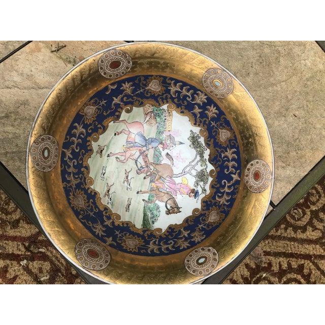 19th Century Edme Samson & Cie Porcelain Hunting Scene Bowl For Sale - Image 9 of 13